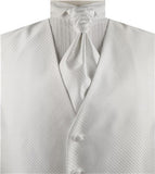 White Dot Classical Wedding Tailored Waistcoat+Cravat+Hanky