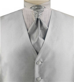 Silver Stripe Classical Man's Custom Made Tuxedo Vest+Cravat+Hanky