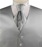 Black&Silver Stripe Classical Man's Custom Made Tuxedo Vest+Cravat+Hanky