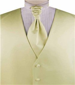 Solid Honeydew Plain Fabric Classical Dress/Bridal Waistcoat+Cravat+Hanky