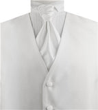 White Small Dot Classical Wedding Waistcoat+Cravat+Hanky