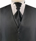 Black Dot Classical Tuxedo Microfiber Waistcoat+Cravat+Hanky