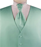 Solid Cyan Plain Fabric Classical Dress/Bridal Waistcoat+Cravat+Hanky