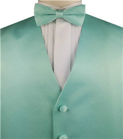 Solid Light Cyan Plain Fabric Classical Dress/Bridal Waistcoat Set