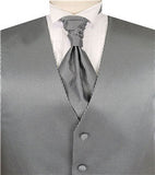 Grey Dot Classical Tuxedo Microfiber Waistcoat+Cravat+Hanky