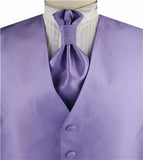 Dark Lavender Smaller Dot Classical Wedding V-neck Business Waistcoat+Cravat+Hanky