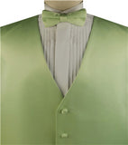 Sage Solid Plain Classical Tuxedo/Wedding Waistcoat+Necktie+Bowtie+Hanky