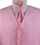 Pink Smaller Paisley Dress/Bridal Tailored  Waistcoat+Cravat+Hanky