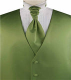 Solid Forest Green Plain Fabric Classical Dress/Bridal Waistcoat+Cravat+Hanky