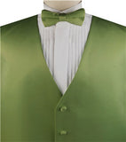 Olive Solid Plain Classical Tuxedo/Wedding Waistcoat+Necktie+Bowtie+Hanky