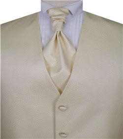 Ivory Stripe Classical Man's Custom Made Tuxedo Vest+Cravat+Hanky
