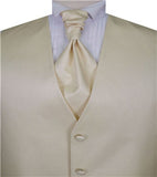 Ivory Stripe Classical Man's Custom Made Tuxedo Vest+Cravat+Hanky