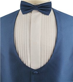 Blue Microfiber Tailored Horsemanship Classical  Tuxedo Waistcoat+Bowtie+Hanky
