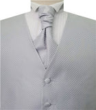 Light Silver Dot Classical Bridegroom Waistcoat+Cravat+Hanky