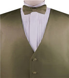 Dark Artichoke Solid Plain Classical Tuxedo/Wedding Waistcoat+Necktie+Bowtie+Hanky