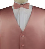 Dark Salmon Solid Plain Classical Tuxedo/Wedding Waistcoat+Necktie+Bowtie+Hanky