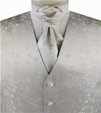 Mix Colour Leaf Classical Microfiber Waistcoat+Cravat+Hanky