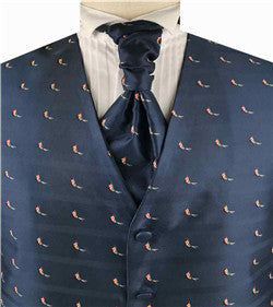 Colorful Bird Microfiber Classical Waistcoat+Cravat+Hanky