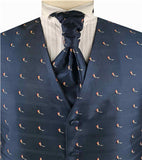 Colorful Bird Microfiber Classical Waistcoat+Cravat+Hanky