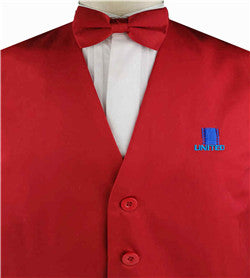 Embroidery Logo Uniform Classical Twill Viscose Waistcoat+Cravat(Bowtie)+Hanky