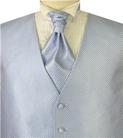 Light Blue Dot  Lurex Yarn  Classical Wedding Tuxedo Waistcoat+Cravat(Bowtie)+Hanky
