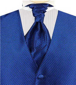 Diamond Blue Dot  Lurex Yarn  Classical Wedding Tuxedo Waistcoat+Cravat+Hanky