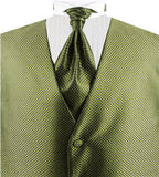 Green Dot  Lurex Yarn  Tailored Wedding Tuxedo Waistcoat+Cravat+Hanky