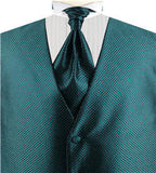 Hunter Green Dot  Lurex Yarn Tailored Wedding Tuxedo Waistcoat+Cravat+Hanky