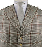 Mix Brown Viscose  Fashion&Classical  Double Breasted Collared Waistcoat Only