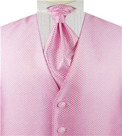 Pink Dot Lurex Yarn  Tailored Wedding Tuxedo Waistcoat+Cravat+Hanky