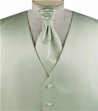 Solid  Dark Sea Green Plain Fabric Classical Dress/Bridal Waistcoat+Cravat+Hanky