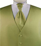 Solid Yellow Green Plain Fabric Classical Dress/Bridal Waistcoat+Cravat+Hanky