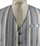 Linen Stripe Classical Unique Waistcoat Only