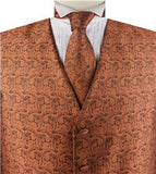 Iron Rust Paisley Classical Waistcoat+Necktie+Bowtie+Hanky for Suit/Dress