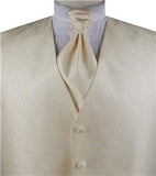 Ivory Paisley Microfiber Wedding Bridegroom Waistcoat+Necktie+Bowtie+Hanky