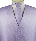 Lavender Paisley Microfiber Wedding Bridegroom Waistcoat+Necktie+Bowtie+Hanky