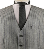 Grey Stripe Linen Fashion&Classical Formal Wear Waistcoat Only