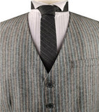 Grey Strip Linen Fashion&Classical Formal Wear Waistcoat Only