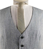 Light Blue Stripe Linen Fashion&Classical Formal Wear Waistcoat Only