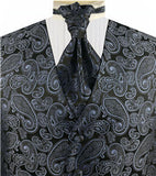 Navy Smaller Paisley Dress/Bridal Tailored  Waistcoat+Cravat+Hanky