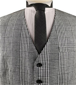 White&Black  Linen Fashion&Classical Formal Wear Waistcoat Only
