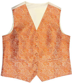 Lady Orange Paisley Classical Fashion Waistcoat
