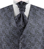 Middle Paisley Classical Tuxedo Poly Waistcoat+Cravat+Hanky