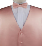 Light Salmon Solid Plain Classical Tuxedo/Wedding Waistcoat+Necktie+Bowtie+Hanky