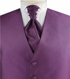 Mix Purple Dot Classical Bridegroom Poly Waistcoat+Cravat+Hanky