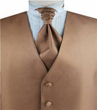 Brown Dot Classical Bridegroom Poly Waistcoat+Cravat+Hanky