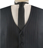 Black Wool Stripe Classical Luxury Tuxedo Waistcoat Only