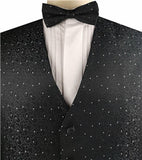 Black Even Swirl Classical Tuxedo Polyeser Waistcoat+Bowtie+Hanky