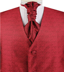Burgundy Dot Classical Wedding V-neck Business Waistcoat+Cravat+Hanky