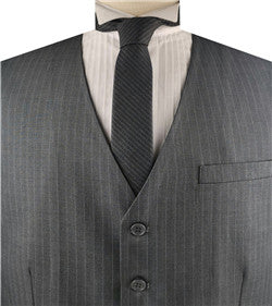 Grey Wool Stripe Classical Luxury Tuxedo Waistcoat Only